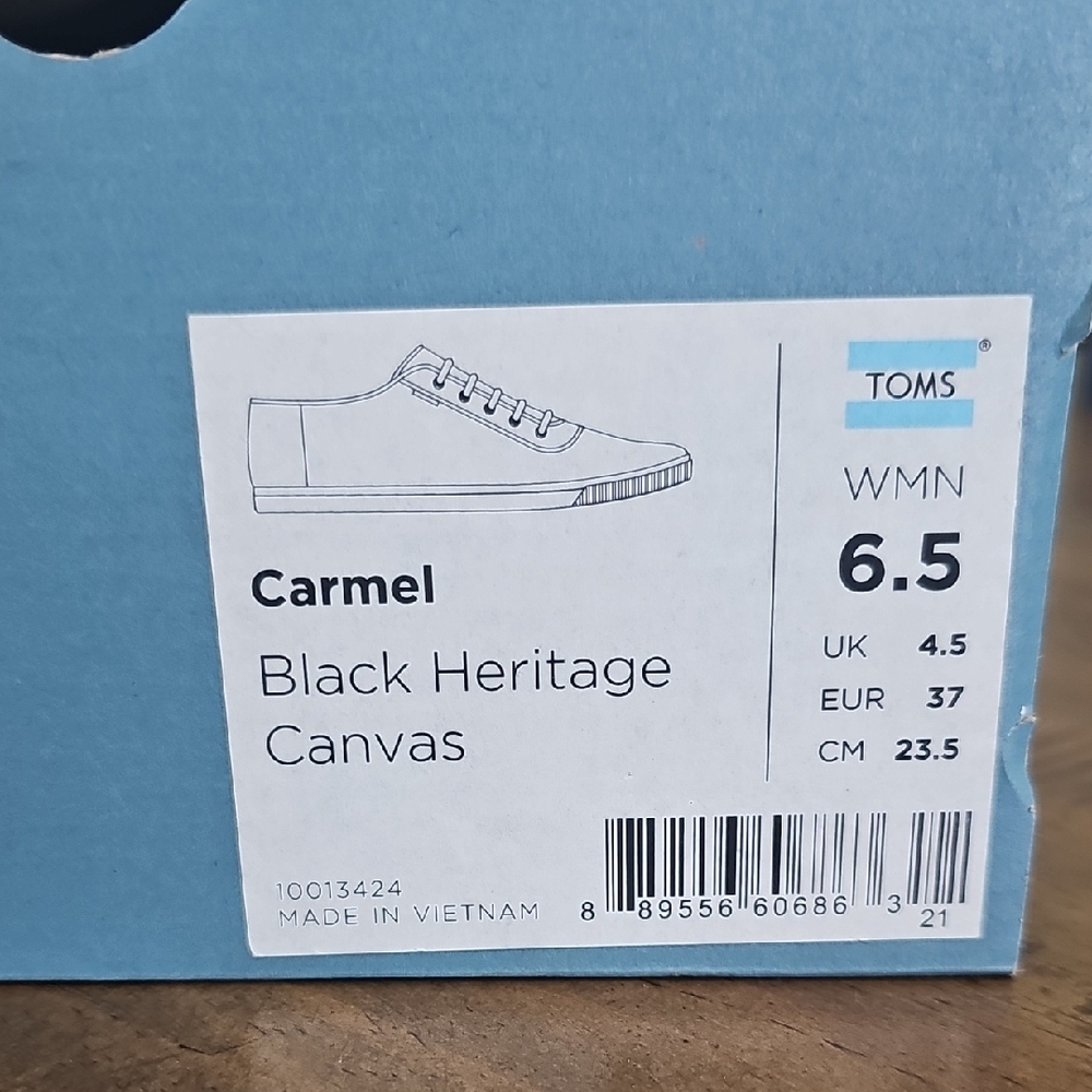 TOMS Black Heritage Canvas Sneakers